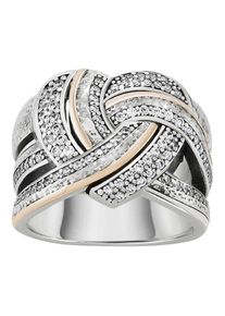 TASHI Damen Silberring "HEART, MT.AN.0118.0706/7/8", 18, Silber 925 (Sterlingsilber), gold, Silber 925 (Sterlingsilber), Fingerringe, mit Zirkonia