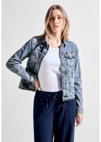 Cecil Damen Jeansjacke, blau, casual, Gr. XS, unifarben, Denim/Jeans, Obermaterial: 98% Baumwolle, 2% Elasthan, Jacken, mit Knopfleiste