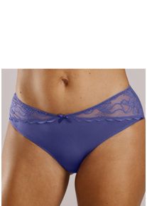 Lascana Damen Tanga "Vittoria", Gr. 36, blau, Obermaterial: 90% Polyamid, 10% Elasthan, Unterhosen, mit Spitzeneinsätzen