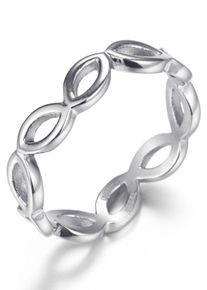 Kingka Damen Fingerring "ORIVA Leaves, SR2211S1,S2,S3,S4", 56, Edelstahl, 4,7mm, silber, Edelstahl, Fingerringe