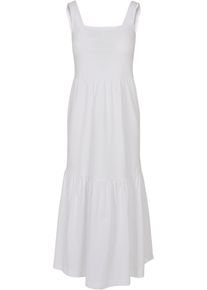 Urban Classics Damen Shirtkleid "Urban Classics Damen Ladies 7/8 Length Valance Summer Dress", weiß, klassisch, Gr. L, unifarben, 100% Baumwolle,