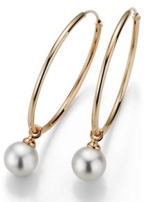 ADRIANA Damen Paar Creolen "R142", 30, Silber 925 (Sterlingsilber)-Perlen, rosa, Silber 925 (Sterlingsilber), Perlen, Ohrringe, Made in Germany - mit