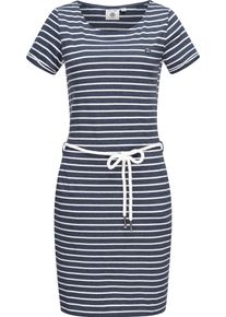 PEAK TIME Damen Sommerkleid "L80022", blau, modisch, Gr. XL, 60% Baumwolle, 40% Polyester, Kleider, leichtes Jersey Strandkleid mit Kordel