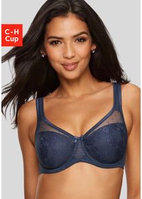 Nuance Damen Minimizer-BH, Gr. 95, blau, Spitze, Obermaterial: 79% Polyamid, 15% Polyester, 6% Elasthan, klassisch, BHs, mit unterlegter
