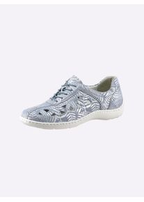 Waldläufer WALDLÄUFER Damen Schnürschuh, Gr. 7,5, blau, Veloursleder, sportlich, Schuhe