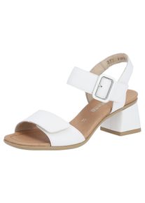 Remonte Damen Sandalette "ELLE-Collection", Gr. 38, weiß, Leder, elegant, Schuhe, Blockabsatz, Sommerschuh, Sandale, Abendschuh mit Klettverschluss