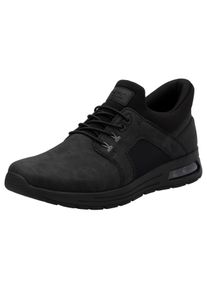 Rieker Herren Slip-On Sneaker, Gr. 44, schwarz, Lederimitat, Textil, sportlich, Schuhe, Freizeitschuh, Halbschuh, Schlupfschuh mit gepolstertem