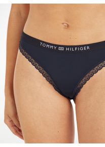 Damen Slip "THONG", Tommy Hilfiger Underwear, Gr. M, schwarz, Jersey, Spitze, Obermaterial: 79% Polyamid, 21% Elasthan, unifarben, Unterhosen, mit