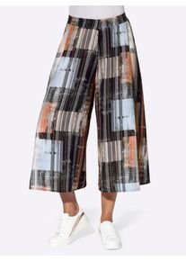Classic Basics Damen Hosenrock, schwarz, Gr. 56, gemustert, mehrfarbig, 100% Polyester, Röcke
