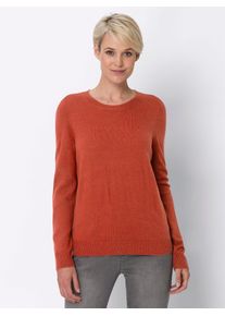 Classic Basics Damen Rundhalspullover "Rundhals-Pullover", orange, Gr. 42, unifarben, 100% Polyacryl, Pullover