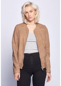 Maze Damen Lederjacke "Mabel", beige, Gr. XL, Obermaterial: 100% Leder, Lammnappa / Futter: 100% Polyester / Ärmelfutter: 100% Polyester, Jacken