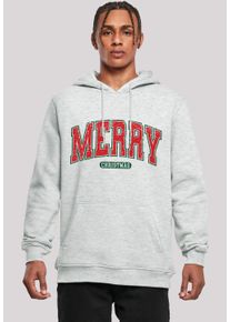 F4NT4STIC Herren Kapuzenpullover "Weihnachten Varsity Retro", grau, casual, Gr. XL, Obermaterial: 65% Baumwolle, 35% Polyester, Pullover, Premium