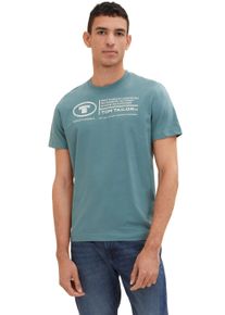 Tom Tailor Herren Print-Shirt "Tom Tailor Herren T-Shirt Frontprint", blau, Gr. XL, Obermaterial: 100% Baumwolle, Shirts