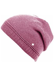 Damen Beanie, braun, modisch, Capelli New York, unifarben, meliert, Feinstrick, Strick, Materialmix, Mützen, mit Metall-Logo an der Krempe