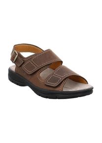 Jomos Herren Riemchensandale, Gr. 41, braun, Nubukleder, sportlich, Schuhe, Sommerschuh, Klettschuh, Outdoorschuh, mit Kontrastnähten