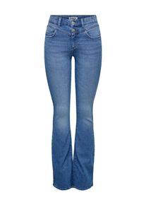 Only Damen Bootcut-Jeans "ONLSARAH VIS BUT MID FLARED DNM BOX", blau, modisch, Gr. M, unifarben, Denim/Jeans, Obermaterial: 70% Baumwolle, 28%