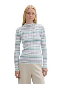 Damen Strickpullover, grün, casual, Gr. XL, Tom Tailor Denim, gestreift, geringelt, Feinstrick, Obermaterial: 70% Viskose, 30% Polyamid, Pullover,