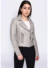 Maze Damen Lederjacke "Ibiza", grau, Gr. XL, Obermaterial: 100% Lammleder / Futter: 100% Baumwolle / Ärmelfutter: 100% Polyester, Jacken