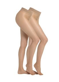 Camano Damen Feinstrumpfhose "Strumpfhose 2er Pack", Gr. 48, weiß, 90% Polyamid 10% Elasthan, Strumpfhosen