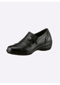 Classic Basics Damen Slipper, Gr. 40, schwarz, Leder, Glattleder, Rindsleder, Basic, Schuhe