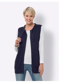 Classic Basics Damen Strickweste, blau, Gr. 40, unifarben, 100% Polyacryl, Westen