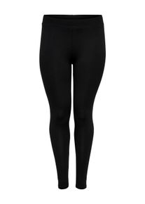 Only CARMAKOMA Damen Leggings "CARTIME LEGGINGS NOOS", schwarz, casual, Gr. XL, unifarben, Jersey, Obermaterial: 95% Baumwolle, 5% Elasthan, Hosen