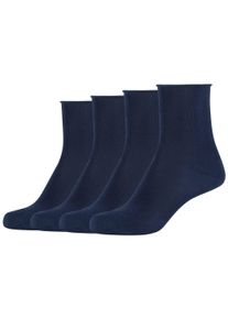 Camano Damen Socken, Gr. 39, blau, Obermaterial: 58% Baumwolle, 38% Polyamid, 4% Elasthan, unifarben, Socken, Mit Rollrand