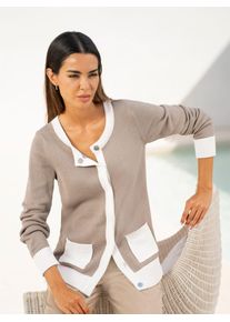 Heine Damen Cardigan, braun, Gr. 50, unifarben, 100% Baumwolle, Strickjacken