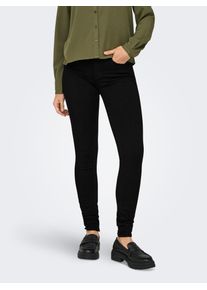 Only Damen Skinny-fit-Jeans "ONLBLUSH MID SK 4EVERBLK DNM SOO796 NOOS", schwarz, modisch, Gr. S, Denim/Jeans, Obermaterial: 91% Modal, 8%