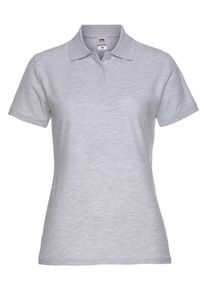 Damen Poloshirt "Lady-Fit Premium Polo", grau, Basic, Gr. XS, Fruit of the Loom, meliert, Piquu00e9, Obermaterial: 100% Baumwolle, Shirts