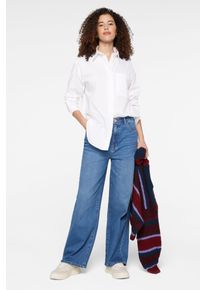 Damen Langarmbluse, weiß, casual, Gr. L, SENSES.THE LABEL, unifarben, Material: 100% Baumwolle, Blusen, aus Baumwolle