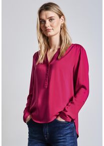 Street One Damen Langarmbluse, lila, casual, Gr. 46, unifarben, Stoff, 100% Viskose, Blusen, aus softer Viskose