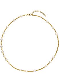 ADRIANA Damen Perlenkette "Schmuck Geschenk Silber 925 Halskette Genua, G12-90, G12-94", Silber 925 (Sterlingsilber)-Perlen, L: 47cm B: 2,1mm, gold,