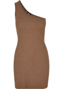 Urban Classics Damen Shirtkleid "Urban Classics Damen Ladies Rib One Shoulder Dress", grün, klassisch, Gr. 5XL, unifarben, 77% Polyester, 19%