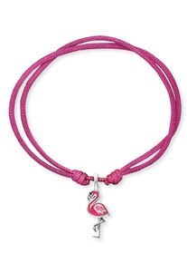 Herzengel Mädchen Armband "Flamingo, HEB-FLAMINGO", Silber 925 (Sterlingsilber)-Nylon, pink, Silber 925 (Sterlingsilber), Nylon, Armbänder, mit