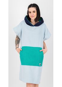 DEPROC Active Damen Poncho "Badeponcho PARLEE BEACH", blau, sportlich, Gr. S, 100% Baumwolle Walkfrottier, Jacken, Badeponcho mit großer