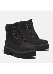 Timberland Damen Winterboots "STONE STREETMID WARM LINED WATERPROOF BOOT", Gr. 37, schwarz, Leder, Textil, sportlich, Schuhe, Snowboots,