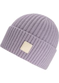 Chillouts Damen Strickmütze "Denise Hat", lila, modisch, unifarben, Strick, Materialmix, Mützen, mit sichtbarem Logo-Patch