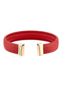Kangaroos Damen Armspange "Schmuck Geschenk, LederArmkette verschiedene Farben", Edelstahl-Leder, rot, Edelstahl, Leder, Armbänder