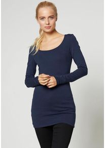 Véro Moda VERO MODA Damen Langarmshirt "VMMAXI", blau, Basic, Gr. XS, unifarben, Jersey, Obermaterial: 93% Baumwolle, 7% Elasthan, Shirts