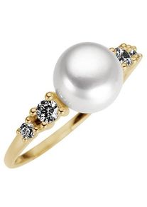 Firetti Damen Perlenring "Schmuck Geschenk Gold 333 Fingerring Damenring Perle", 17, Gelbgold 333-Perlen, gelb, Gelbgold 333, Perlen, Fingerringe,