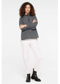 Damen Langarmbluse, grau, casual, Gr. XS, SENSES.THE LABEL, unifarben, Material: 100% Baumwolle, Blusen, aus Baumwolle