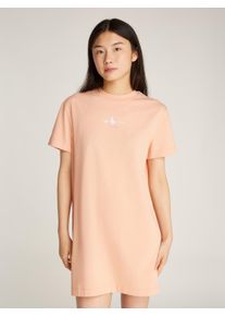 Damen Shirtkleid "GRADIENT MONOLOGO TEE DRESS", orange, casual, Gr. XL, Calvin Klein Jeans, unifarben, Jersey, Obermaterial: 95% Baumwolle, 5%
