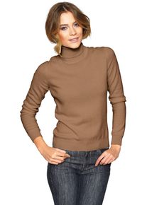 Heine Damen Rollkragenpullover "Rollkragenpullover", braun, Gr. 38, unifarben, 100% Kaschmir, Pullover