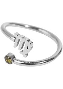 Firetti Damen Fingerring "Schmuck Geschenk Damenring Sternzeichen", 5,00 g, Jungfrau, Edelstahl, 1,2mm, silber, Edelstahl, Fingerringe, Made in