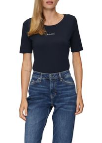 s.Oliver Damen T-Shirt, blau, casual, Gr. 46, unifarben, Jersey, Obermaterial: 95% Baumwolle, 5% Elasthan, Shirts, mit Logoschriftzug