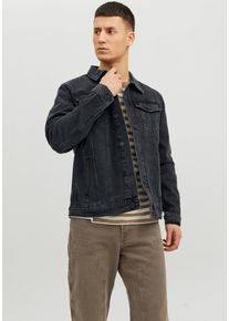 Jack & Jones JACK & JONES Herren Jeansjacke "JJIJEAN JJJACKET MF 823", schwarz, modisch, Gr. S, Abriebeffekte, Denim/Jeans, Obermaterial: 100% Baumwolle, Jacken