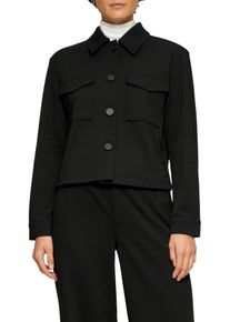 s.Oliver Damen Kurzjacke, schwarz, casual, Gr. 44, unifarben, Jersey, Obermaterial: 74% Polyester, 22% Viskose, 4% Elasthan. Futter: 100% Polyester,