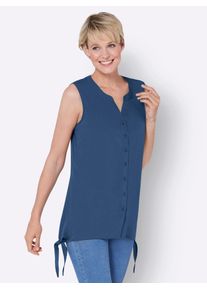 Classic Basics Damen Blusentop, blau, Gr. 48, unifarben, 100% Polyester, Blusen