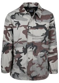 Urban Classics Herren Allwetterjacke "Urban Classics Herren Camo Cotton Coach Jacket", grau, casual, Gr. L, mehrfarbig, 100% Baumwolle, Jacken